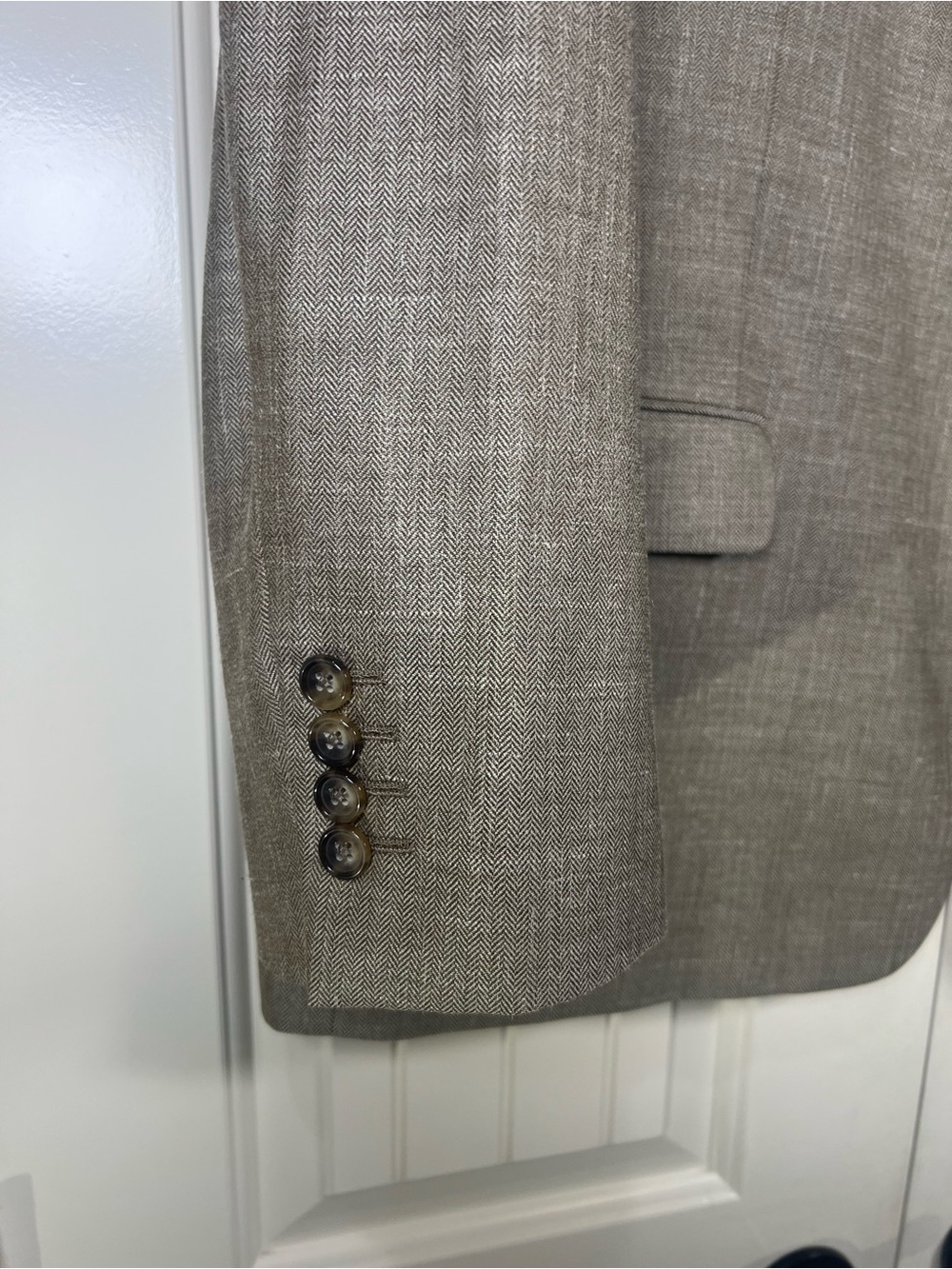 Ralph Lauren Dillard's Wool Silk Linen Blazer Sport Coat Tan Gray Mens 54R EUC - Picture 2 of 16